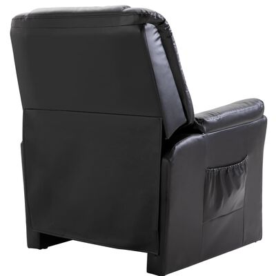 vidaXL Cadeira reclinável couro artificial preto