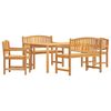 vidaXL 5 pcs conjunto de jantar p/ jardim madeira de teca maci&ccedil;a
