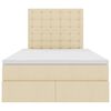 vidaXL Cama com arruma&ccedil;&atilde;o e colch&atilde;o Creme 120 x 200 cm Poli&eacute;ster