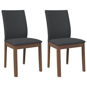 vidaXL Cadeiras de jantar com almofad&otilde;es 2 pcs madeira maci&ccedil;a castanho