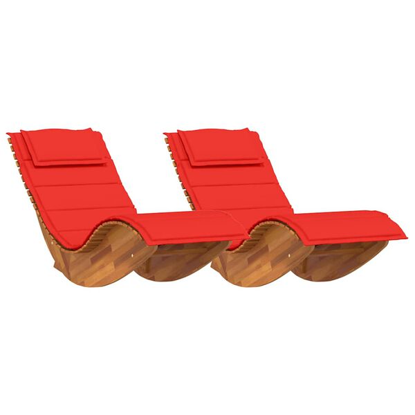 vidaXL Espreguiçadeira com almofada 2 pcs Castanho 60 x 154 x 74cm