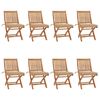vidaXL Cadeiras de jardim dobr&aacute;veis c/ almofad&otilde;es 8 pcs teca maci&ccedil;a