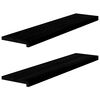 vidaXL Tapetes de escada 2 pcs 110x25x2 cm carvalho castanho-preto