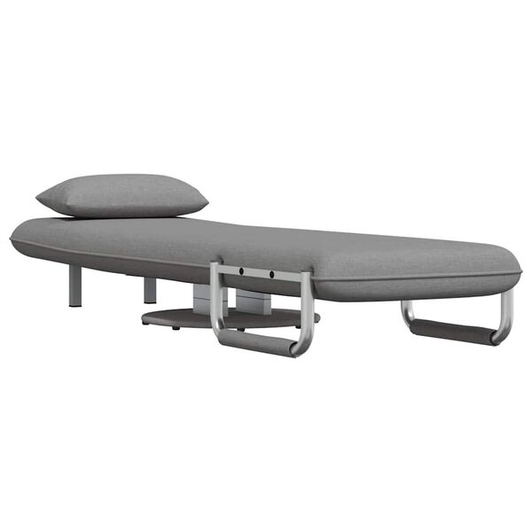 vidaXL Cadeira giratória e sofá-cama tecido cinzento-claro