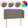 vidaXL Cabeceira cama luzes LED tecido 83x16x78/88cm cinza-acastanhado