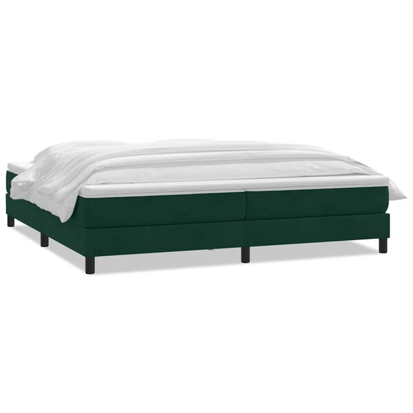 vidaXL Cama com molas colch&atilde;o 200x210 cm veludo verde-escuro