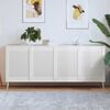 vidaXL Portas de arm&aacute;rio 4 pcs design de persiana pinho maci&ccedil;o branco