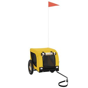 vidaXL Reboque bicicleta p/ animais tecido oxford/ferro amarelo/preto
