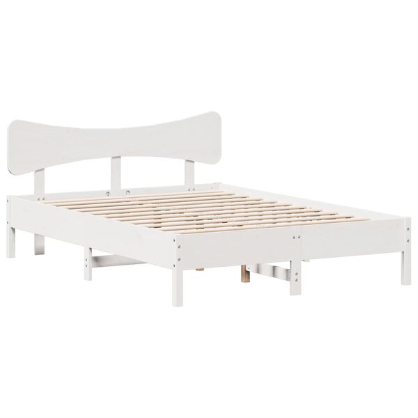 vidaXL Cama sem colchão 150x200 cm madeira de pinho maciça branco