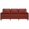 vidaXL Sof&aacute; de 3 lugares 180 cm couro artificial vermelho tinto