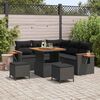 vidaXL Conjunto de Sof&aacute; de Jardim com almofada Preto Rattan Sint&eacute;tico