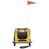 vidaXL Reboque bicicleta p/ animais tecido oxford/ferro amarelo/cinza