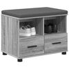 vidaXL Banco de Hall com almofada Cinza Sonoma 60 x 38 x 46 cm