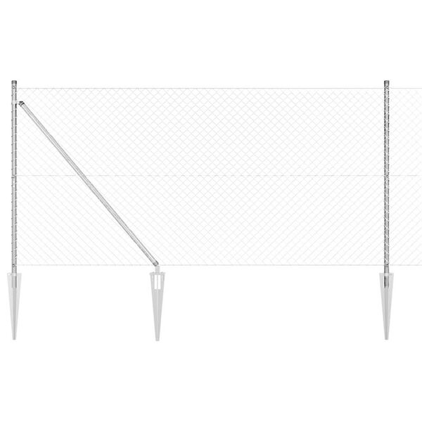 vidaXL Poste de Cerca Prateado 10 x 1,2 m (malha de 40 x 40 mm) A&ccedil;o
