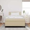vidaXL Cama Box Spring LED Cinza Claro e Branco 120 x 200 cm