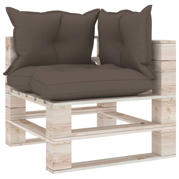 vidaxL Conjunto lounge de paletes p/ jardim 6 pcs c/ almofad&otilde;es pinho