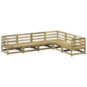 vidaXL 6 pcs conjunto de sof&aacute;s de jardim madeira de pinho impregnada
