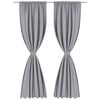 2 pcs cortinas opacas com barra de franzir 135 x 245 cm cinzento