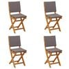 vidaXL Cadeiras Bistro Exteriores 4 pcs Cinzento-Escuro