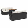 vidaXL Conjunto de Sof&aacute; de Jardim 7 unid. Preto e Creme