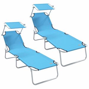 vidaXL Espregui&ccedil;adeira 2 unid. Poli&eacute;ster Azul Brilhante