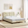 vidaXL Estrutura de cama sem colch&atilde;o Hvar 120x200 cm tecido cor creme
