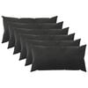 vidaXL Almofada com travesseiro HEERLEN 6 unid. Preto Veludo