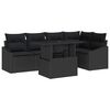 vidaXL Conjunto de Sof&aacute; de Jardim com almofada 6 pcs Preto vime PE