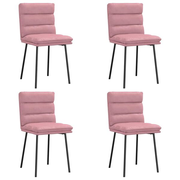 vidaXL Cadeiras de jantar 4 pcs veludo rosa