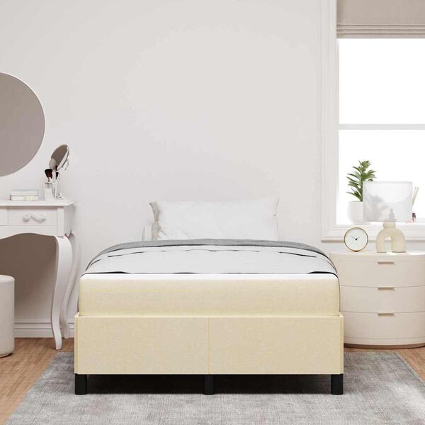 vidaXL Cama Box Creme 120 x 190 cm tecido