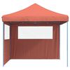 vidaXL Tenda p/ festas pop-up dobr&aacute;vel 2 paredes laterais terracotta