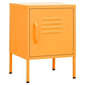 vidaXL Mesa de cabeceira 35x35x51 cm a&ccedil;o amarelo mostarda