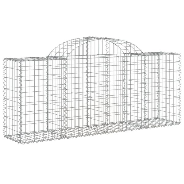 vidaXL Cestos gabião arqueados 12pcs 200x50x80/100cm ferro galvanizado