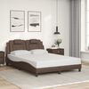 vidaXL Estrutura de cama Viana sem colch&atilde;o 120x200cm couro artificial castanho