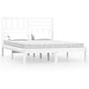 vidaXL Estrutura de cama 140x190 cm madeira de pinho maci&ccedil;a branco
