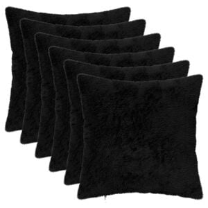 vidaXL Capa almofada 6 unid. HEERLEN Preto 30 x 30 cm