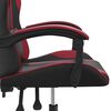 vidaXL Cadeira gaming couro artificial preto e vermelho tinto