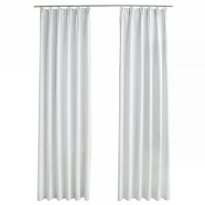 vidaXL Cortinas blackout com ganchos 2 pcs 140x225 cm branco sujo