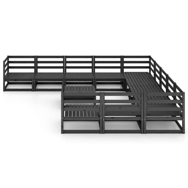 vidaXL 12 pcs conjunto lounge de jardim pinho maciço