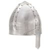 vidaXL Capacete de cavaleiro medieval r&eacute;plica LARP a&ccedil;o prateado