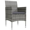 vidaXL 5 pcs conjunto de jantar jardim com almofad&otilde;es cinzento/preto