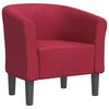 vidaXL Poltrona tecido vermelho tinto
