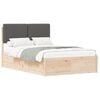 vidaXL Estrutura de Cama com Cabeceira Estofada Cinza Escuro