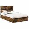 vidaXL Cama com Armazenamento Carvalho Defumado 120 x 200 cm