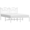 vidaXL Estrutura de cama com cabeceira 140x190 cm metal branco
