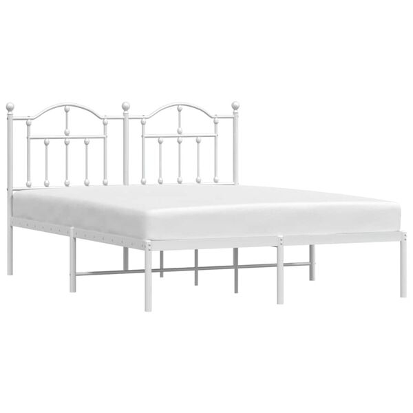 vidaXL Estrutura de cama com cabeceira 140x190 cm metal branco