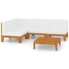 vidaXL 5 pcs conjunto lounge de jardim c/ almofad&otilde;es ac&aacute;cia maci&ccedil;a