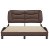 vidaXL Estrutura de cama sem colch&atilde;o Hvar couro artificial 140x190cm castanho