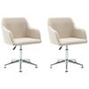 vidaXL Cadeiras de jantar girat&oacute;rias 2 pcs tecido cor creme