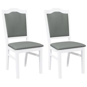 vidaXL Cadeiras de jantar com almofad&otilde;es 2 pcs madeira maci&ccedil;a branco